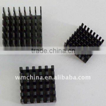 Black anodized street light heatsink