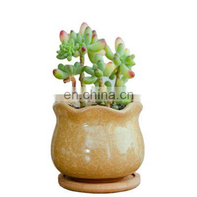 Factory Outdoor Sublimation Cute Ceramic Pots Wholesaler Bulk Clear Balcony Porcelain Flower Pot