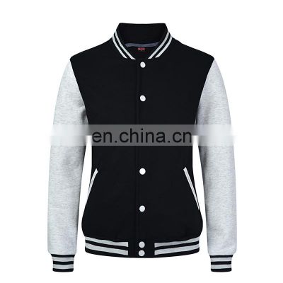 Baseball lettermen varsity jacket for men with leather sleeve custom embroidery patched logo