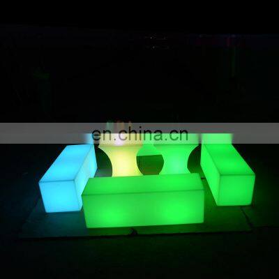 Led Lighting Rental Furniture Illuminated Plastic Clear Light LED Bar Seating Led Plastic Party Chair White Wedding Chair