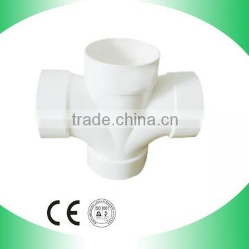 PVC equal 4 way drainage pipe fittings