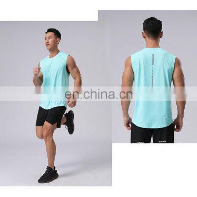 New Fashion Solid Sleeveless Sports Tank Top Custom Men's Basketball Running Training Fitness Gym Vests Shirt photo-4