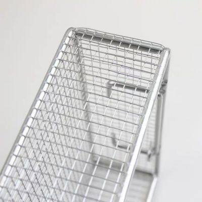 High Quality Wholesales Stainless Steel Woven Mesh Basket With Handle For Goods Storage