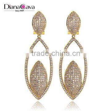 Elegant Big Party Jewelry Bling Deluxe Micro Pave Setting CZ Women Dressed Earrings photo-2