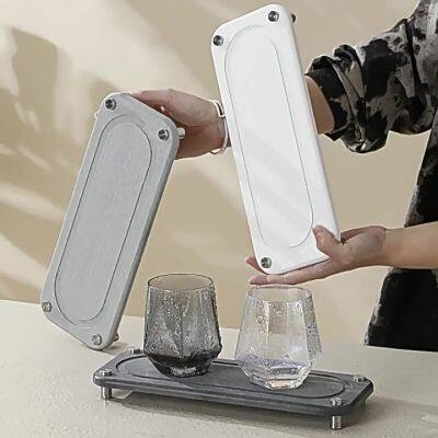 Fast drying stone sink mat diatomite caddy for bathroom sink