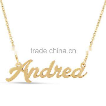 Jewelry Name Necklace ,Stainless Steel Andrea Nameplate Necklace In Gold