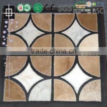 New Cowhide Rug Leather Cow Hide Animal Skin Patchwork Area Carpet photo-6