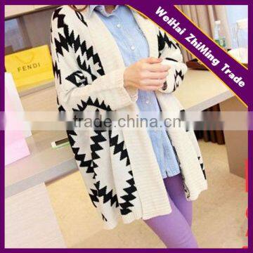 2014 newest geometric pattern women cardigan,fashion jacquard women sweater