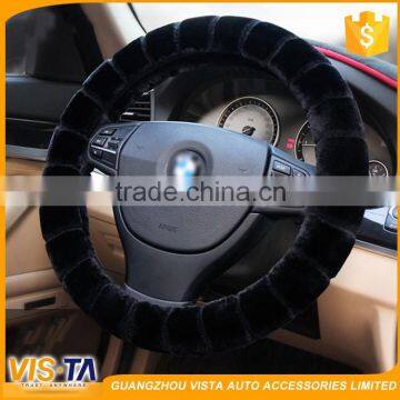 Fashion Wool Cloth With Soft Nap Steering Wheel Cover photo-4