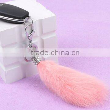 Wholesale Price Competitive 2015 Natural Fox Fur Tail / Dye Color Fox Tail Fur Keychain photo-3