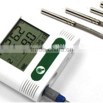 Four external probe temperature data logger