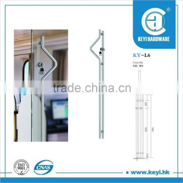 stainless steel glass commercial door pull handle with lock