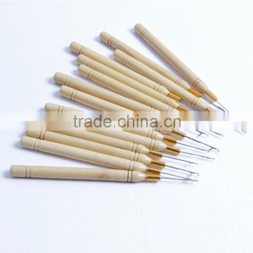 2016Cheap Hair Extension Tools hook needle wooden knitting needles