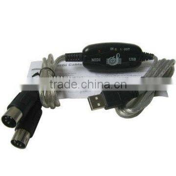 High Quality Black USB to MIDI Cable (keyboard Interface Converter ) photo-2