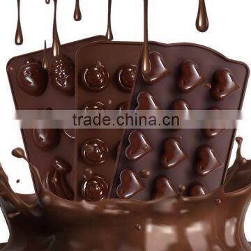 2016 Hot Sale Food Grade FDA and LFGB Heart Shape Silicone Chocolate Mould and Ice Cube Tray