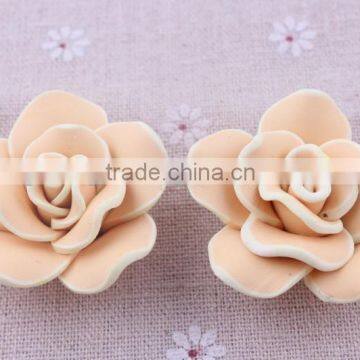 Look!! Newest rose clay flower beads!Loose flower clay beads for DIY fashion jewelrys!! Cheapest!! !!