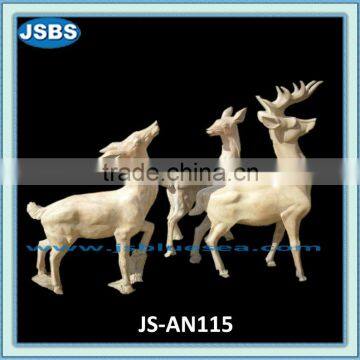 Natural stone deer statue