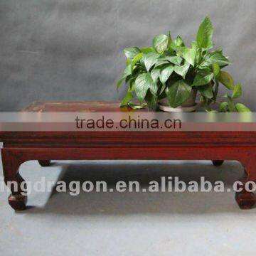 Chinese antique furniture pine wood Shanxi red small coffee table