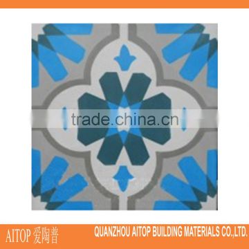 Blue flower texture cement flooring tile carpet 200x200mm fashionable cement floor tile concrete wholesale tile cement blue