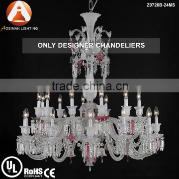 Baccarat Style Unfocused Crystal Chandelier in Multiple Colors