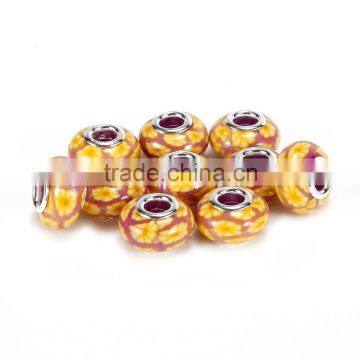 Hot Selling Fimo/Soft Clay Polymer 10 pcs Yellow Chrysanthemum Color Glass Beads Loose Beads
