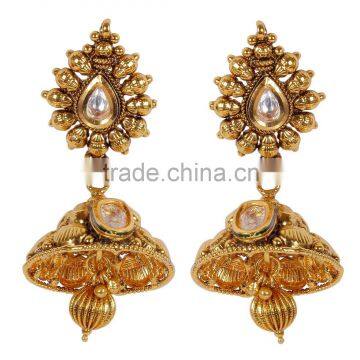 Indian Traditional Kundan Studded Bollywood Style Gold Plated Necklace Sets photo-3