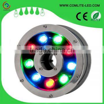 9W underwater LED lights for small fountains RGB LED fountain lights