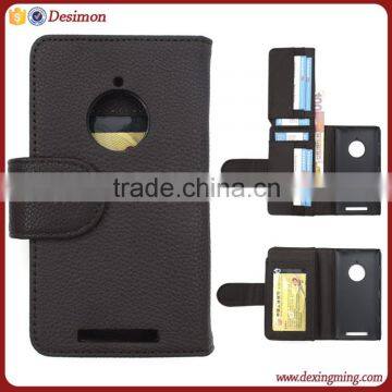 New lychee PU wallet leather case for nokia lumia 830 case