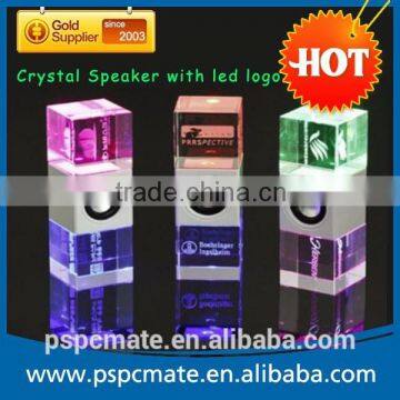 Mini Portable LED Crystal Speaker Mood Lighting Effect MP3 Hi-fi Stereo for mobile and PC