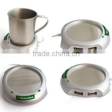 4 ports usb hub cup wammer,coffee warmer with usb hub