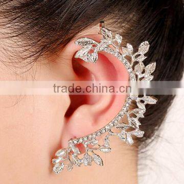 >> SW16420 New Arrival Fashionable Crystal Leaf Cuff Earrings/