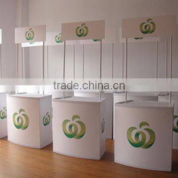 Hot sales PP plastic promotion table display for supermarket promotion booth
