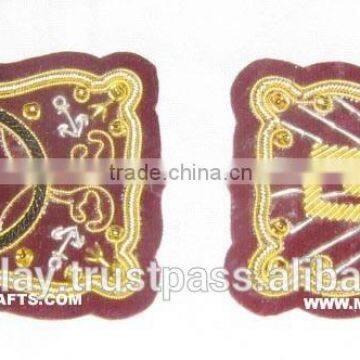 Embroidered Bullion Wire Blazer Badge / Bullion Hand Embroidered Patches