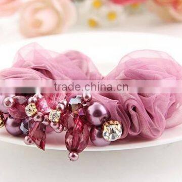 Chiffon elastic with shining crystals, korea styles