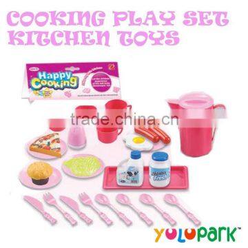 Girls Colorful Mini Kitchen Cooking Play Set Toys