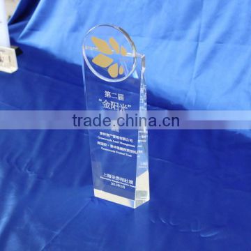 unique design acrylic trophy and award for printing/engraving logo