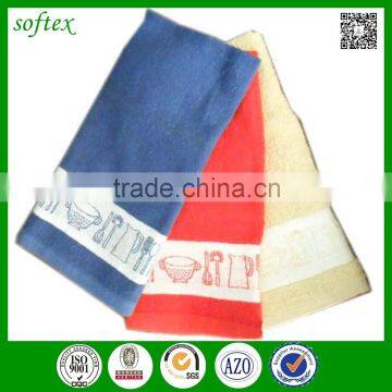 shanghai softex wholesale kitchen tea towels with tableware dobby border