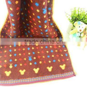 100% Cotton 4 colors brown red blue yellow dots face Towel