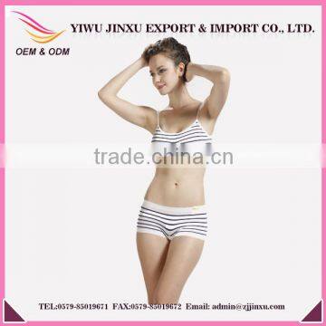 2016 Fashion Style Stripes Slimming Ladies Sex Bra Panty Set Image