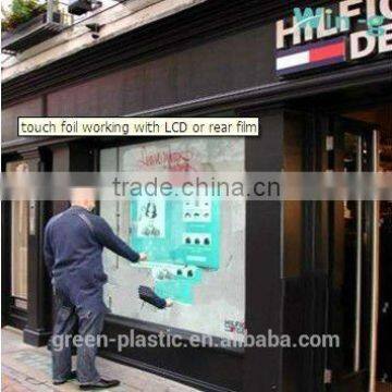 65inch Interactive transparent touch foil, interactive touch foil for making shop window, advertising