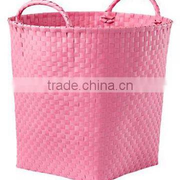 Plastic Woven Storage Basket with Handle