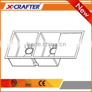 Low harga practical furniture built-in drainboard customized holes ss kitchen undermount sink