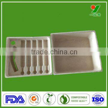 China manufacturer new design high quality biodegradable bagasse pulp anti-knock packaging trays for electronic component