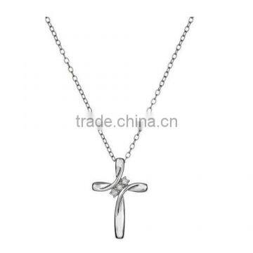 Nice Design Silver Cross Pendant with CZ Stone Wholesale Silver Cross Pendant Gift