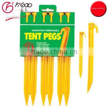 Hot sale ABS plastic tent pegs in a pack of 6 Tent Peg Stakes