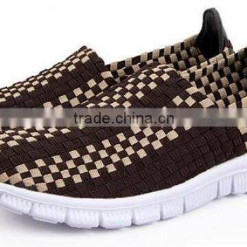 Handmade Elastic Upper Lady Men Woven Casual Shoes