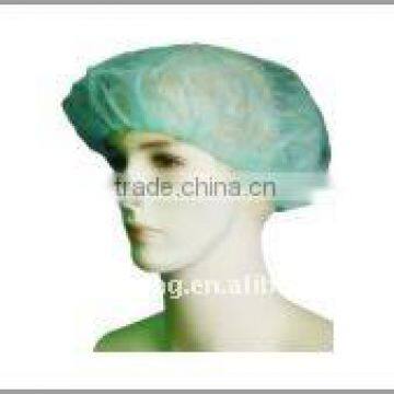 Double elastic disposable non-woven clip bouffant cap