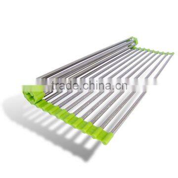 Best Large Commercial Kitchen Folding Over The Sink Compact Stainless Steel Dish Rack, Dish Drying Rack