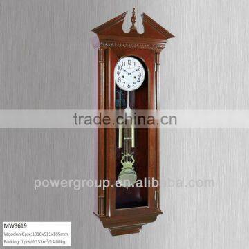 Crown wall clock with CE/FCC/ISO Wooden case and white dial power sweep movement Good quality MW3619