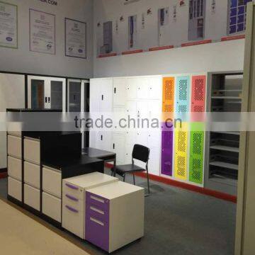 Metal 2 Door Office Detachable Cabinet Half Height Glass Door Filing Cupboard photo-6